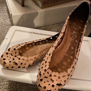 Jeffrey Campbell Laser Cut Ballet Flats in Natural